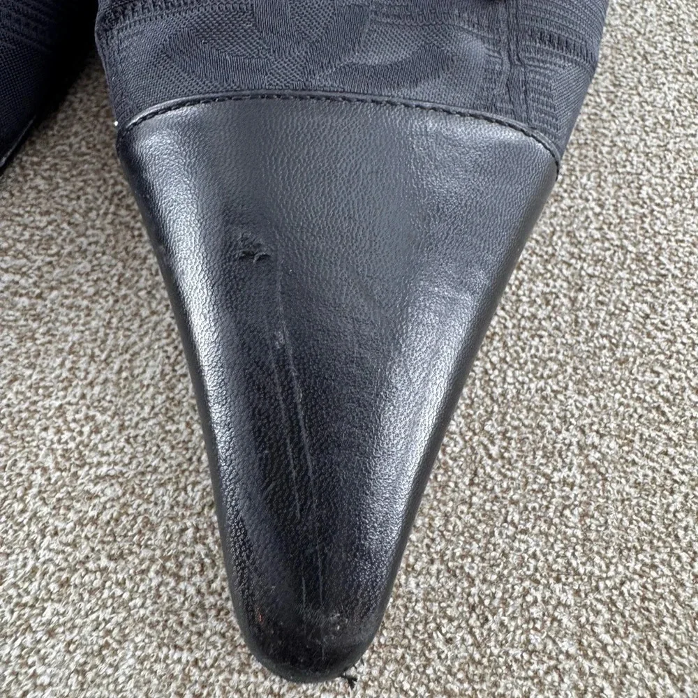 Chanel Travel Line Mules Canvas & Leather Pumps EUR 39 US 8.5
